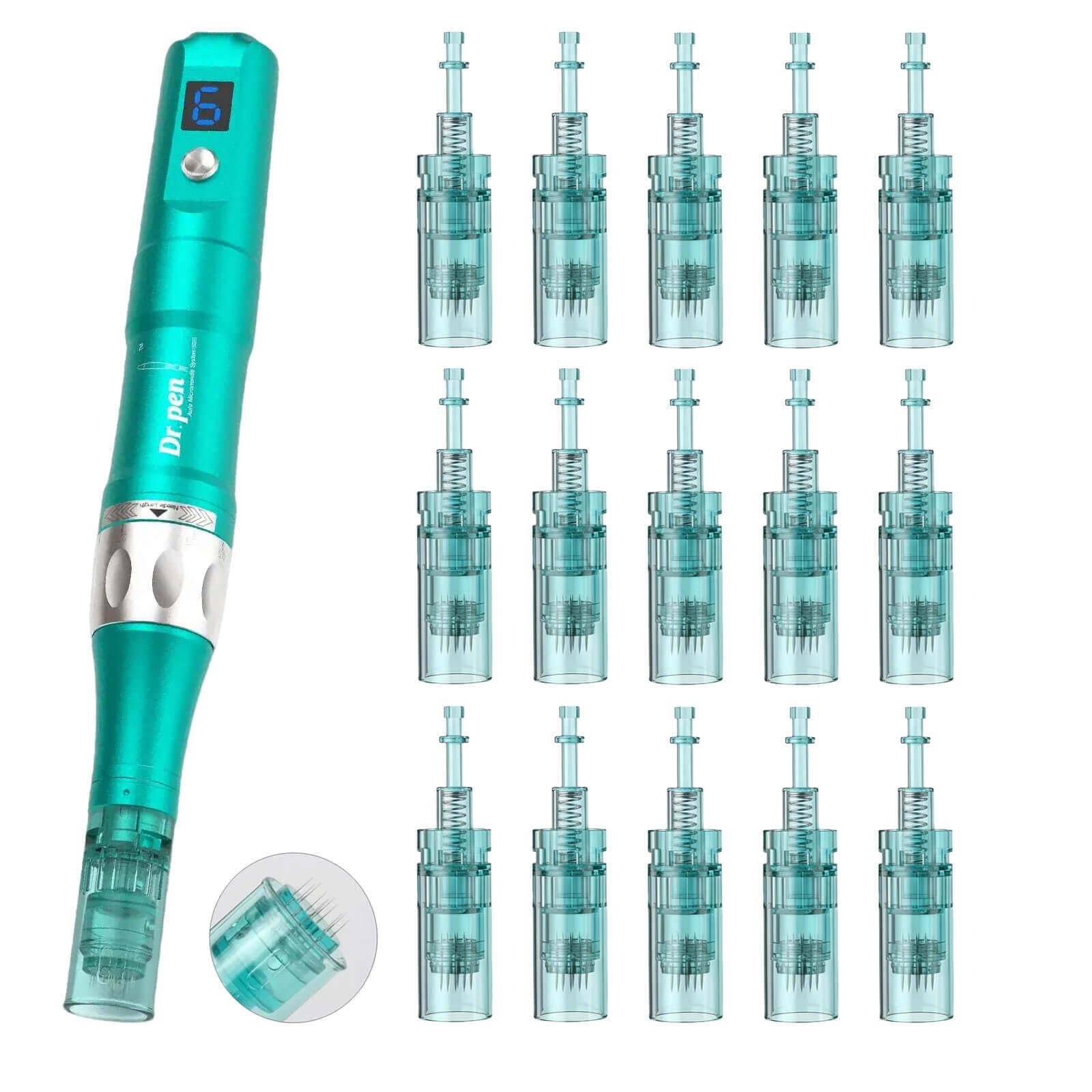 Dr. Pen - Cartucce di ricambio A6S, 15 pezzi, 11 pin, per contatto con superfici bilanciate e cura cosmetica quotidiana, uso viso e corpo a casa o in salone di bellezza, sterili monouso, compatibili