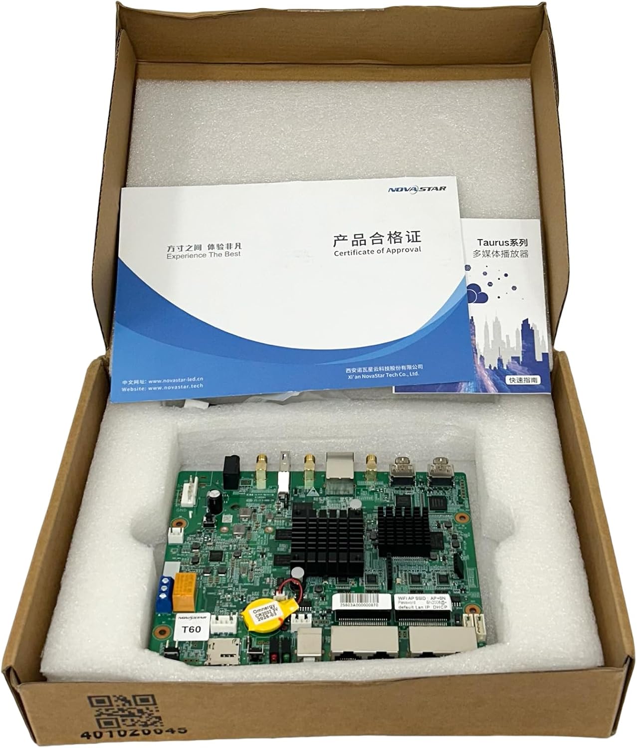 T60 Controlling Card AzarPixel (Mainboard of TB60, Upgraded Version of TB8) | Digital Signage Media Player & LED Display Controller | 4K H.265 Decoding, Quad-Core ARM A55, 2.3M Pixels, 32GB Storage