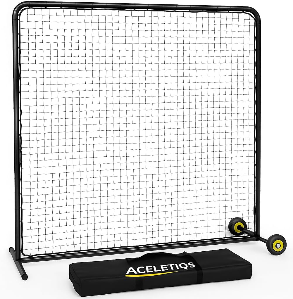 ACELETIQS Baseball Pitching Net & i-Screen (Compact & XL Sizes) Softball Baseball Pitcher Protector for Batting Cages and Fields | Heavy Duty Net for Back Drive, Line Protection - Multi-Purpose Use