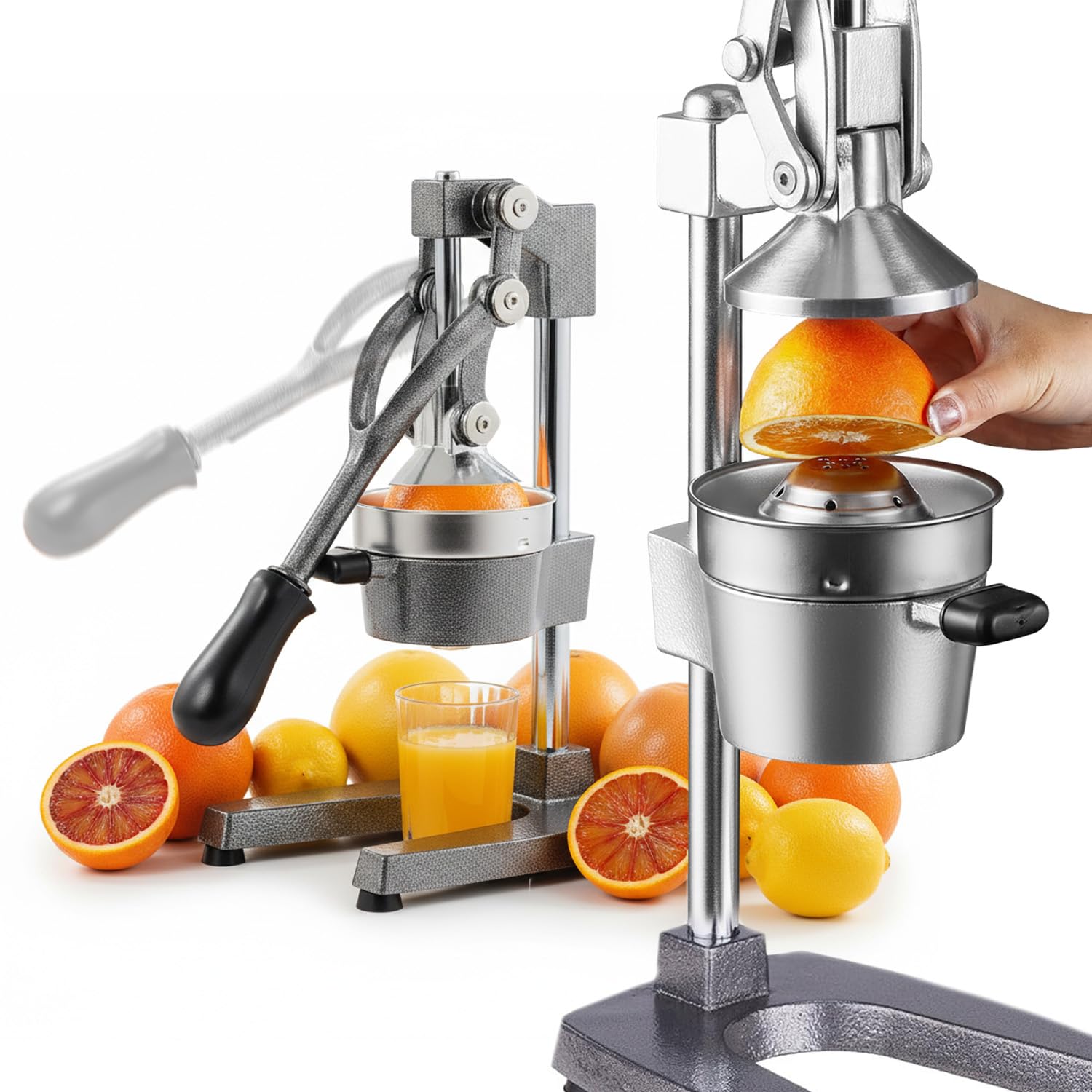 Avilia - Spremiagrumi Professionale a Leva in Ghisa con Filtro Inox 304 Spremiagrumi Manuale per Arance e Limoni con Pressione Potente Uso Domestico e Bar Struttura Ultra Resistente