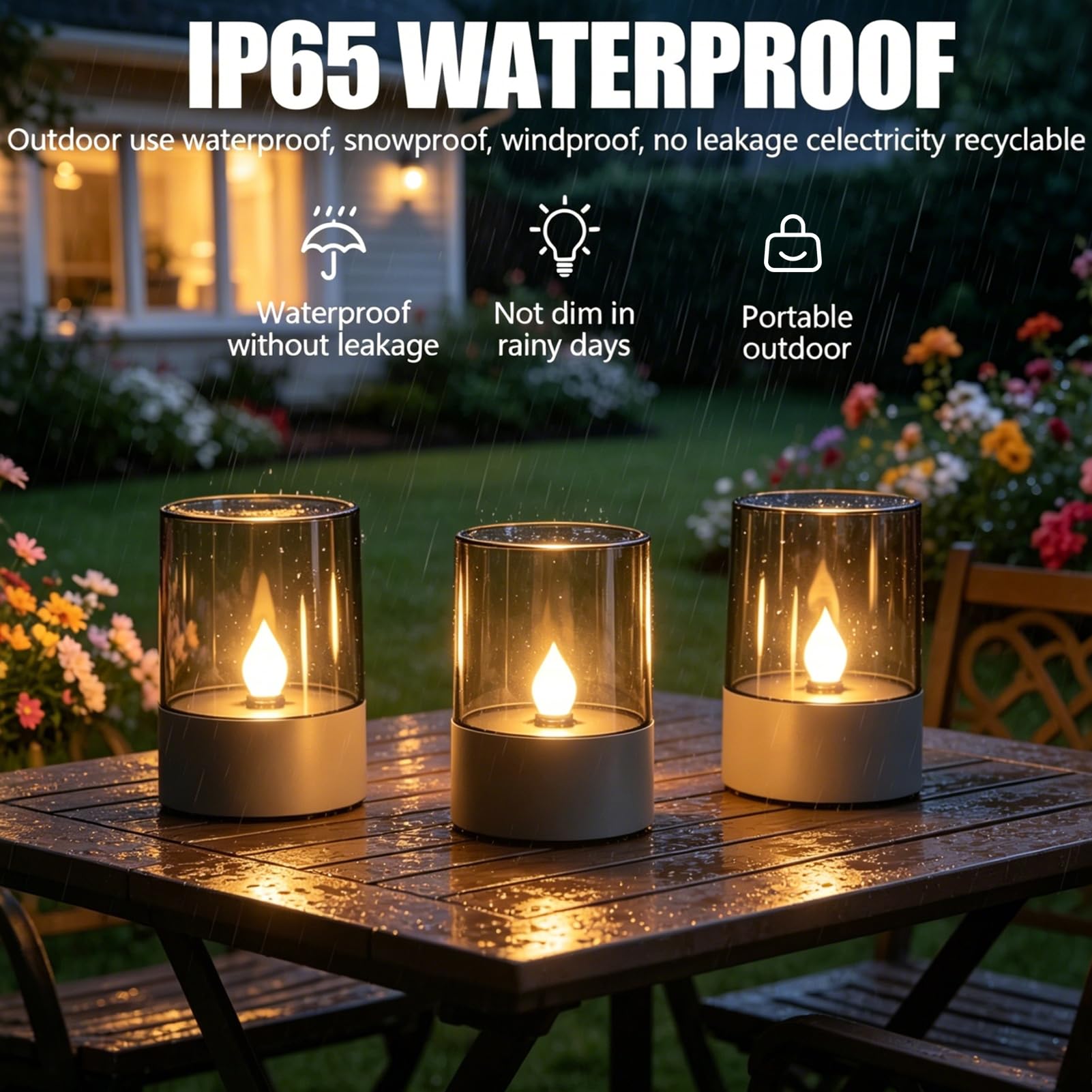2 Stück Solar Kerzen Outdoor Teelichter LED Aufladbar Outdoor Kerzen mit Timer Wasserdicht Aufladbare Solar Teelichter Elektrisch Solarkerzen für Außen Wetterfest Garten Terrasse Balkon Deko (C)