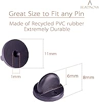 Vista 2 de BEADNOVA Pasador de goma trasero de mariposa para embrague, tapa de repuesto para insignias, pinback de solapa (50 piezas)