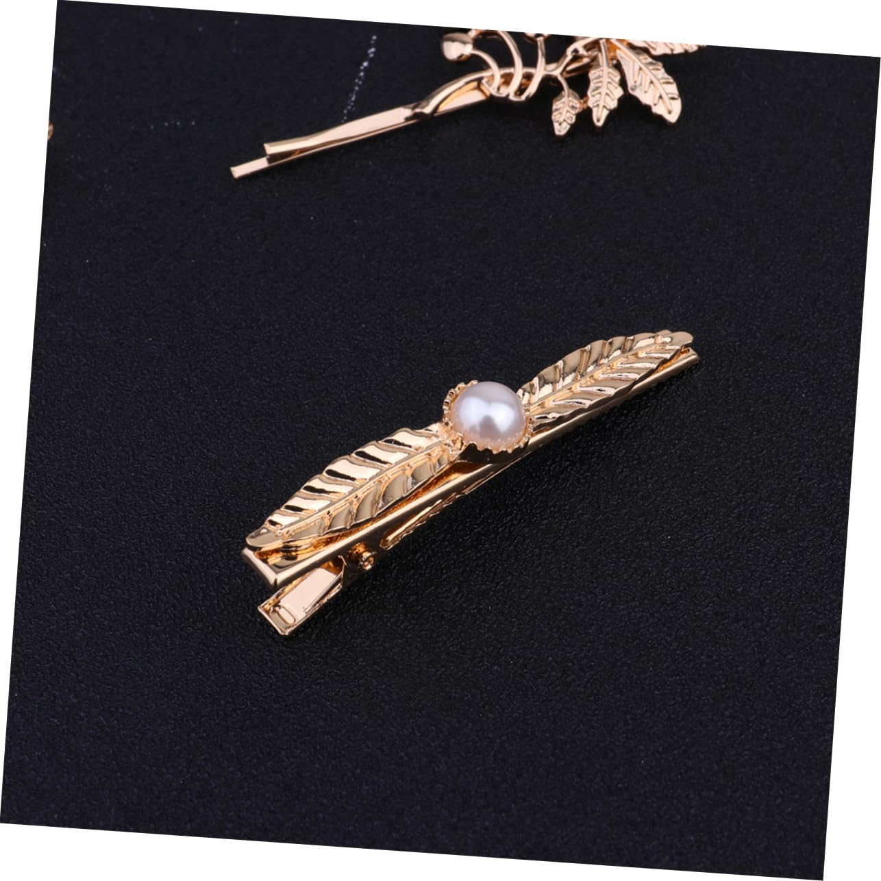 DOITOOL Piezas decoración de oro tocado de cristal pasadores para niñas pinza para el cabello de hoja pinza de pelo de aleación sucursal Accesorios para el cabello sombrerería horquilla