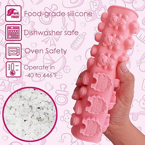 Miniatura 2 de Moldes de chocolate para baby shower, 2 piezas de pies de bebé, carro, moldes de silicona de lactancia para chocolate, caramelos, gomitas, resina,