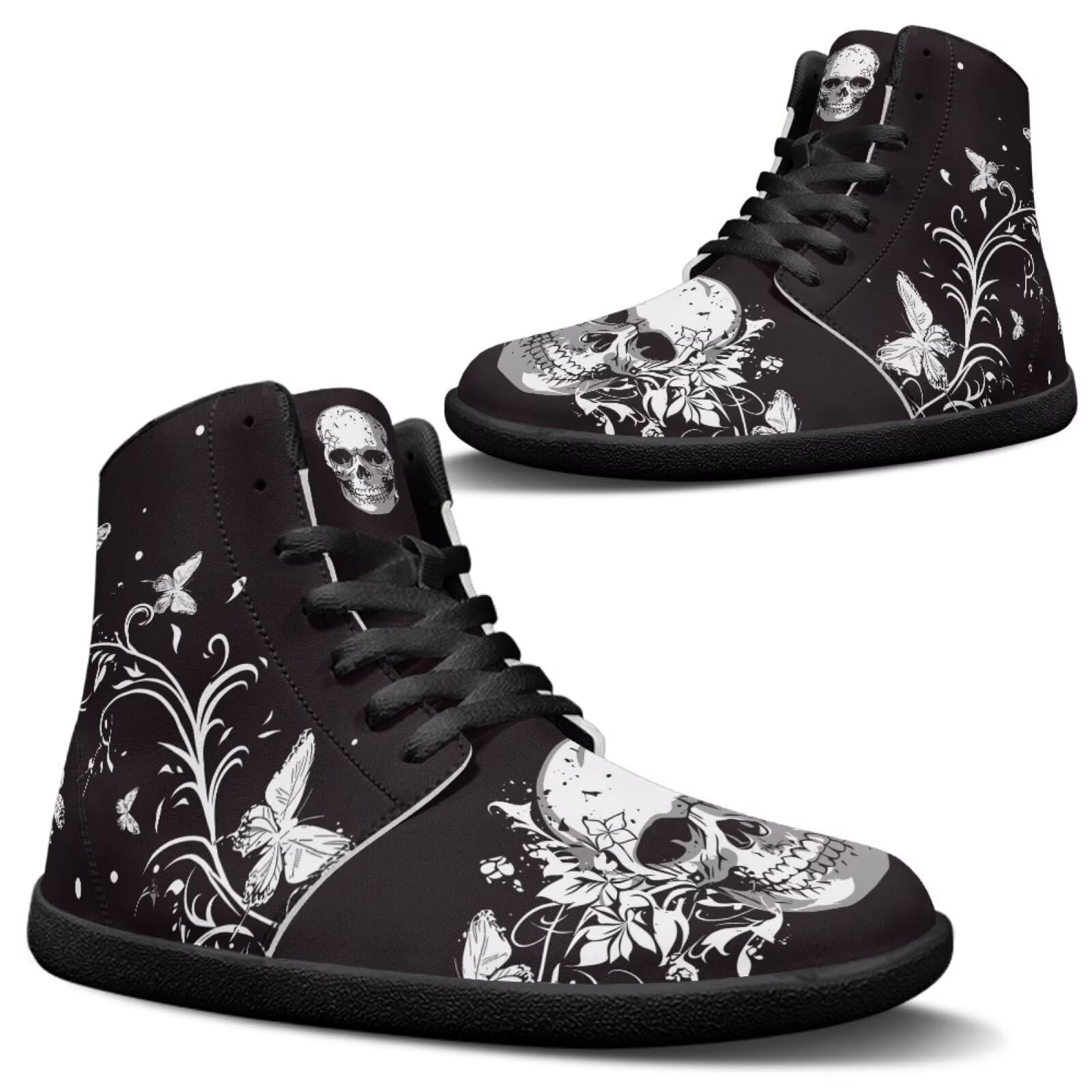 Jeiento Skull High Top Barefoot Laufschuhe atmungsaktive Sneaker für Herren