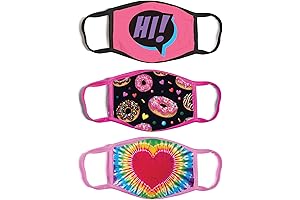 Tapabocas reutilizables para niñas, 3 unidades, protección moderna