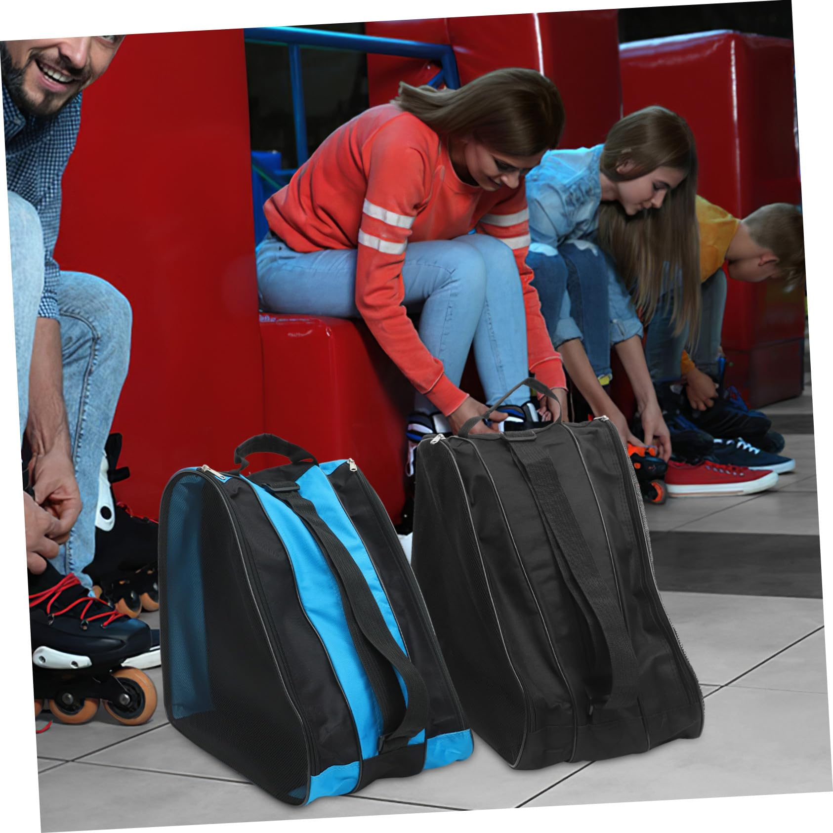 Borsa per Pattini da Ghiaccio e Roller Oxford Resistente, 2 Pezzi, Design Semplice e Funzionale per Uso Esterno e Trasporto Facile