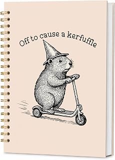 Funny Notebook for Coworkers, Meeting Notebook for Work, Cottagecore Aesthetic for Nature Lovers, Funny School Office Supplies, Off To Cause a Kerfuffle, 5.5x8.3