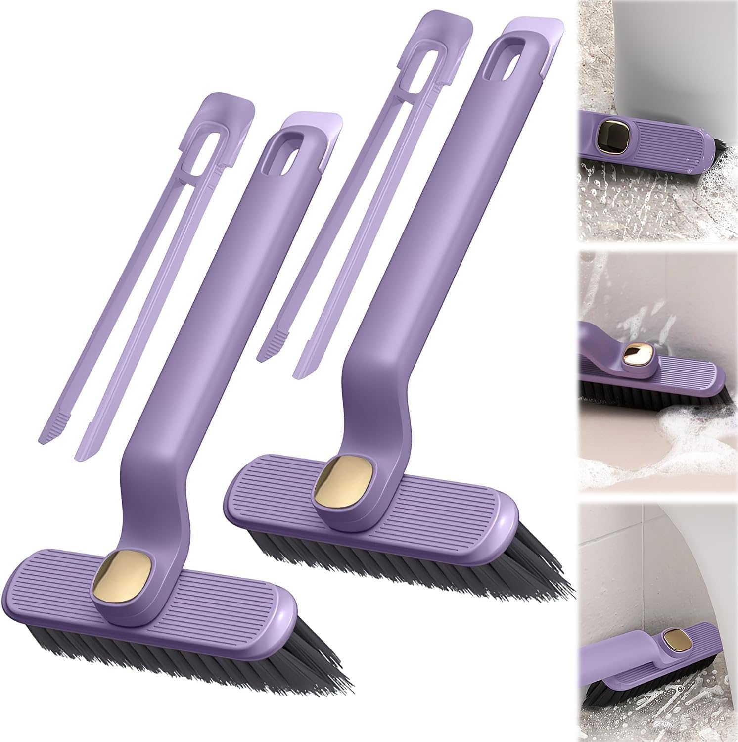 Multi-Function Rotating Crevice Cleaning Brush, 360 Degree Rotating Crevice Household Cleaning Brushes, No Dead Corners Hard Bristle Brush, Suitable for Cleaning The Kitchen and Bathroom (2PCS)-image-34