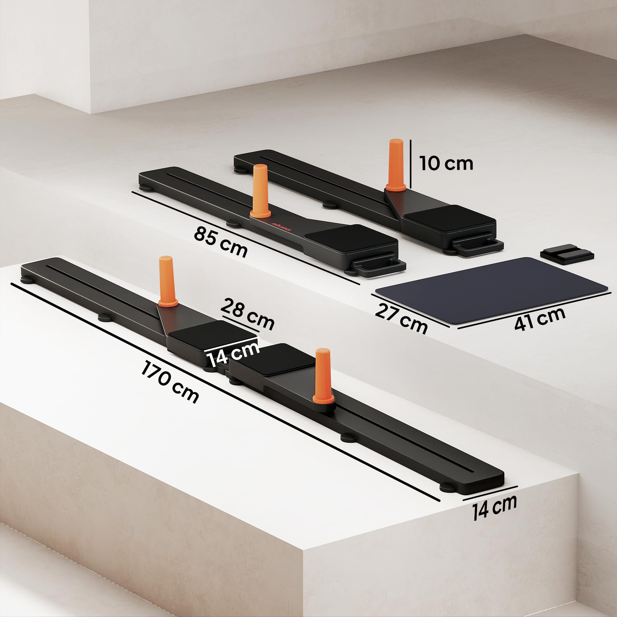 SPORTNOW Liegestützbrett 2er Set, tragbares Liegestützbrett mit zwei Gleitschienen, Knieschützer, Liegestützständer Pilates Reformer Maschine für Home Gym, multifunktionales Trainingsgerät für Männer