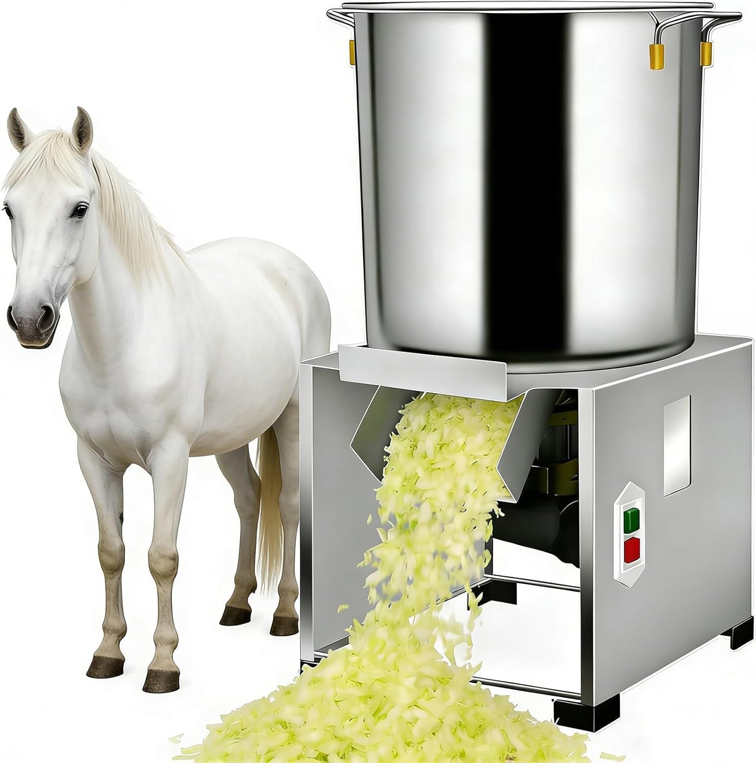 Small Poultry Feed Shredder for Home Use, 1800W Powerful Vegetable Chopper Machine, Heavy Duty Stainless Steel Feed Processor for Chickens, Ducks, Livestock Farming and Animal Husbandry