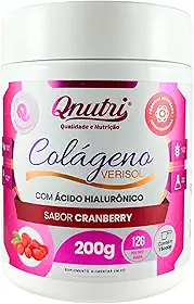 Colágeno Verisol Pó 200g Ácido Hialurônico Sabor Cranberry Suplemento Qnutri