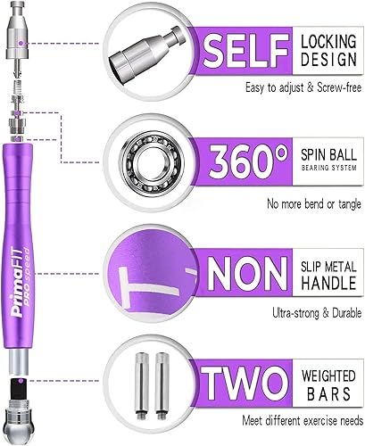 Miniatura 5 de PrimaFIT Jump Rope Pro Speed Skipping Rope Adjustable Adult Jumping Rope Weighted Aluminium Handles for Double Dutch Boxing Workout Crossfit