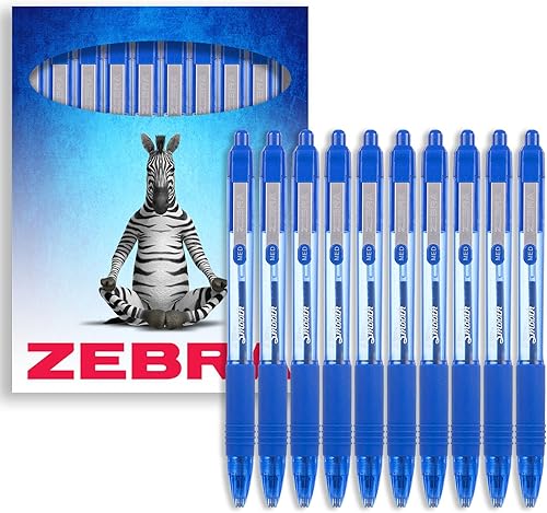 Zebra Z-Grip - Bolígrafo liso de 0.039 in, tinta y barril azul, paquete de 10 unidades, en caja de regalo Zebra