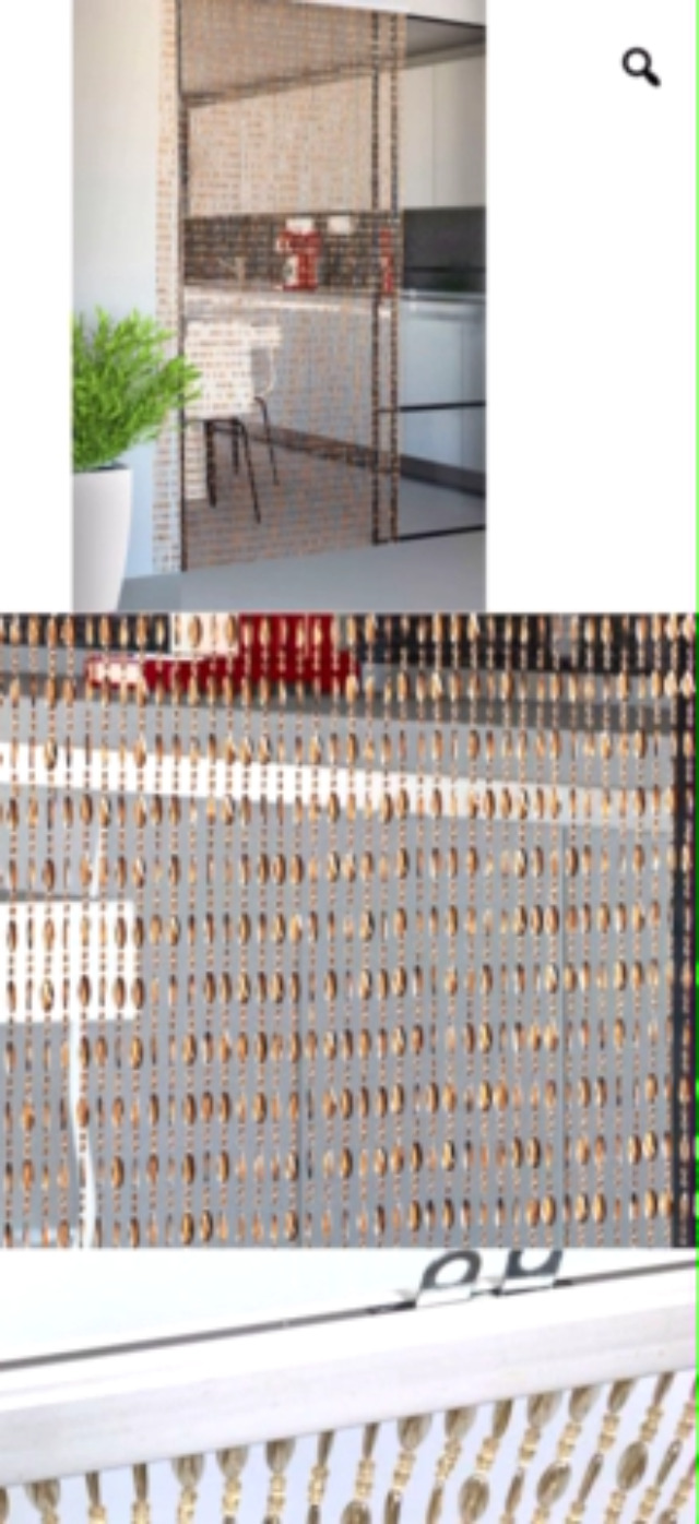 Tenda Antizanzare Per Porte - Con Frange In Perline PVC, Misura 100x220 Cm Marrone