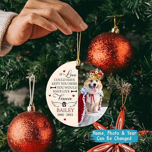 Miniatura 9 de Adorno de Navidad con texto en inglés "There is A Little Bit of Heaven in Our Home", en memoria amorosa de la foto, abuela, abuelo, adorno