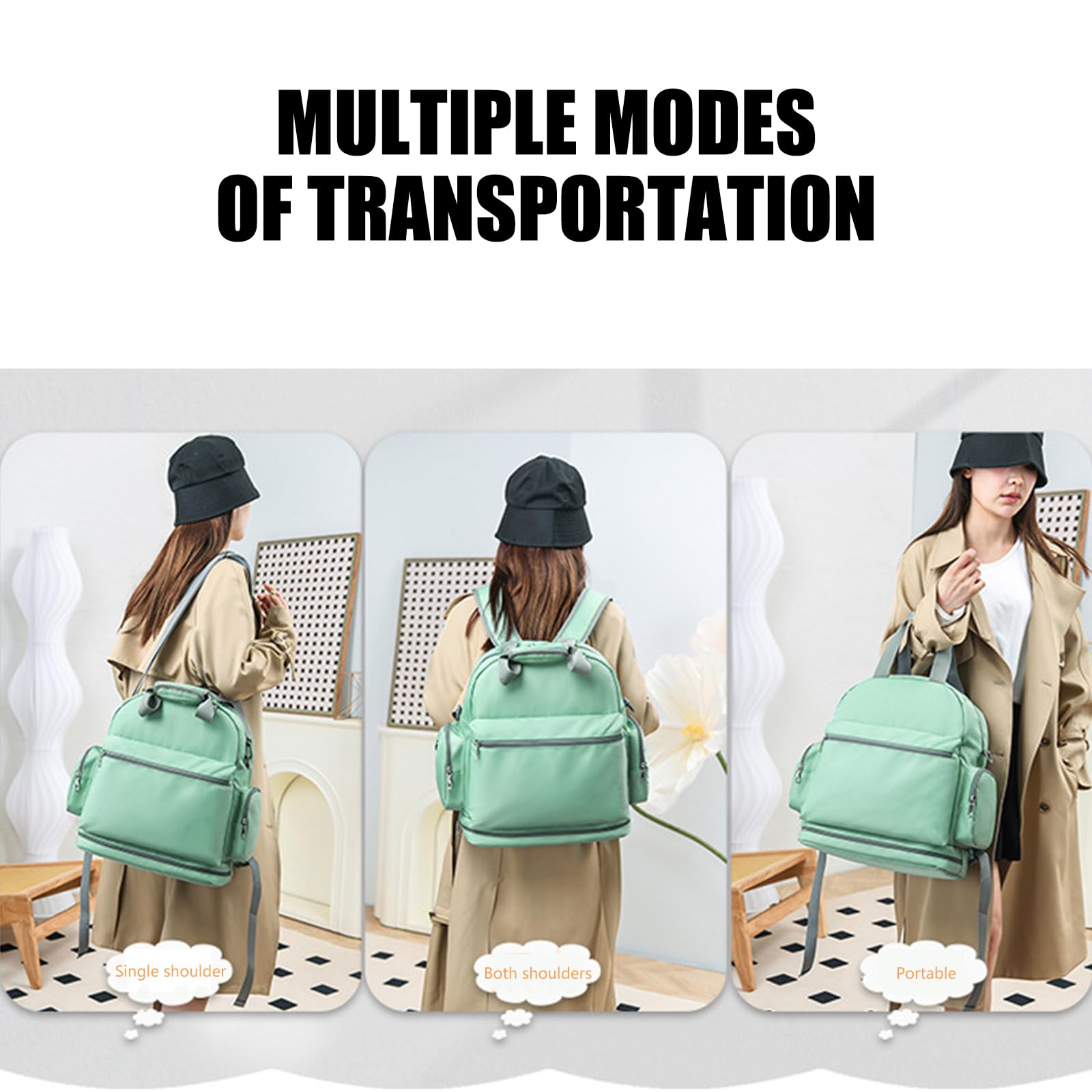 Mochila de bolsos elegantes, diseños fáciles de usar, mochila organizada para pañales, fácil para una fácil organización y comodidad, pañal de gran capacidad