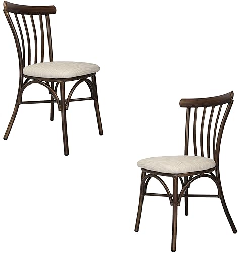 LUCKYERMORE Juego de 2 sillas de comedor tapizadas, cómodas sillas de comedor de piel sintética con respaldo curvado y marco de aluminio, modernas