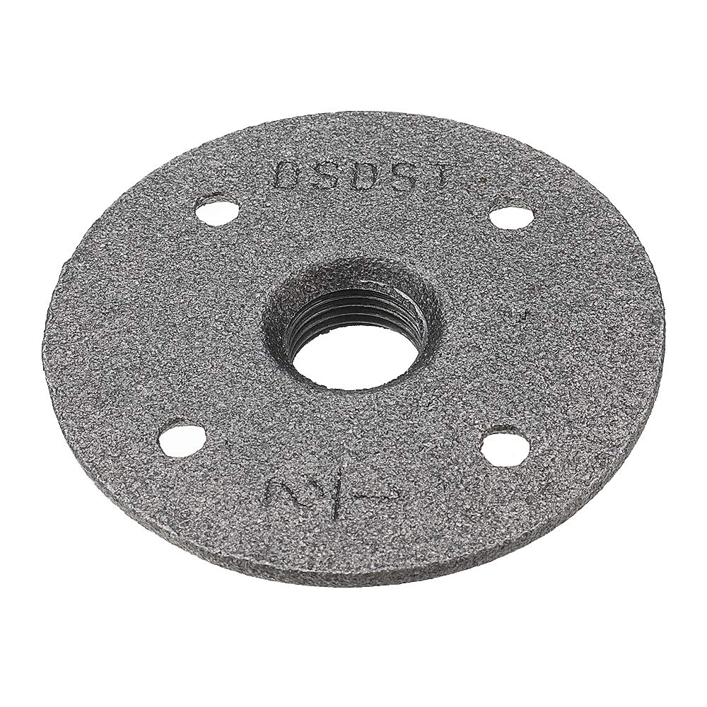 10 Unids/Set 1/2 '3/4' 1 'Placas De Brida De Piso De Hierro Fundido Maleable 4 Agujeros Tubos Negros Accesorios Tubería Industrial Muebles Montaje En Pared Decoración De Bricolaje - 1 pulgada