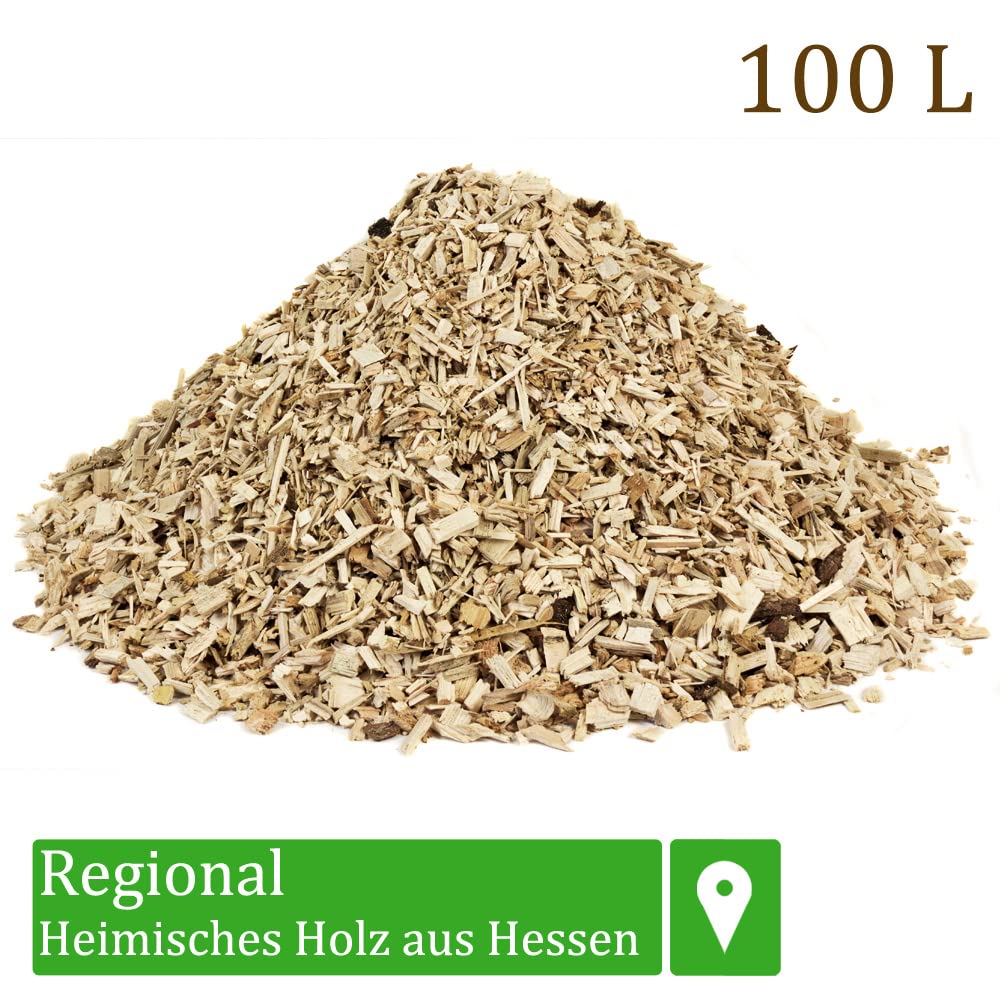Hackschnitzel für Ofen Rindenmulch für Garten Hochbeet Holz Pflanzen Einstreu Holzhackschnitzel Grob Holzschnitzel Streu Beet Abdeckung Deko Abdeckung 100-500 L flameup