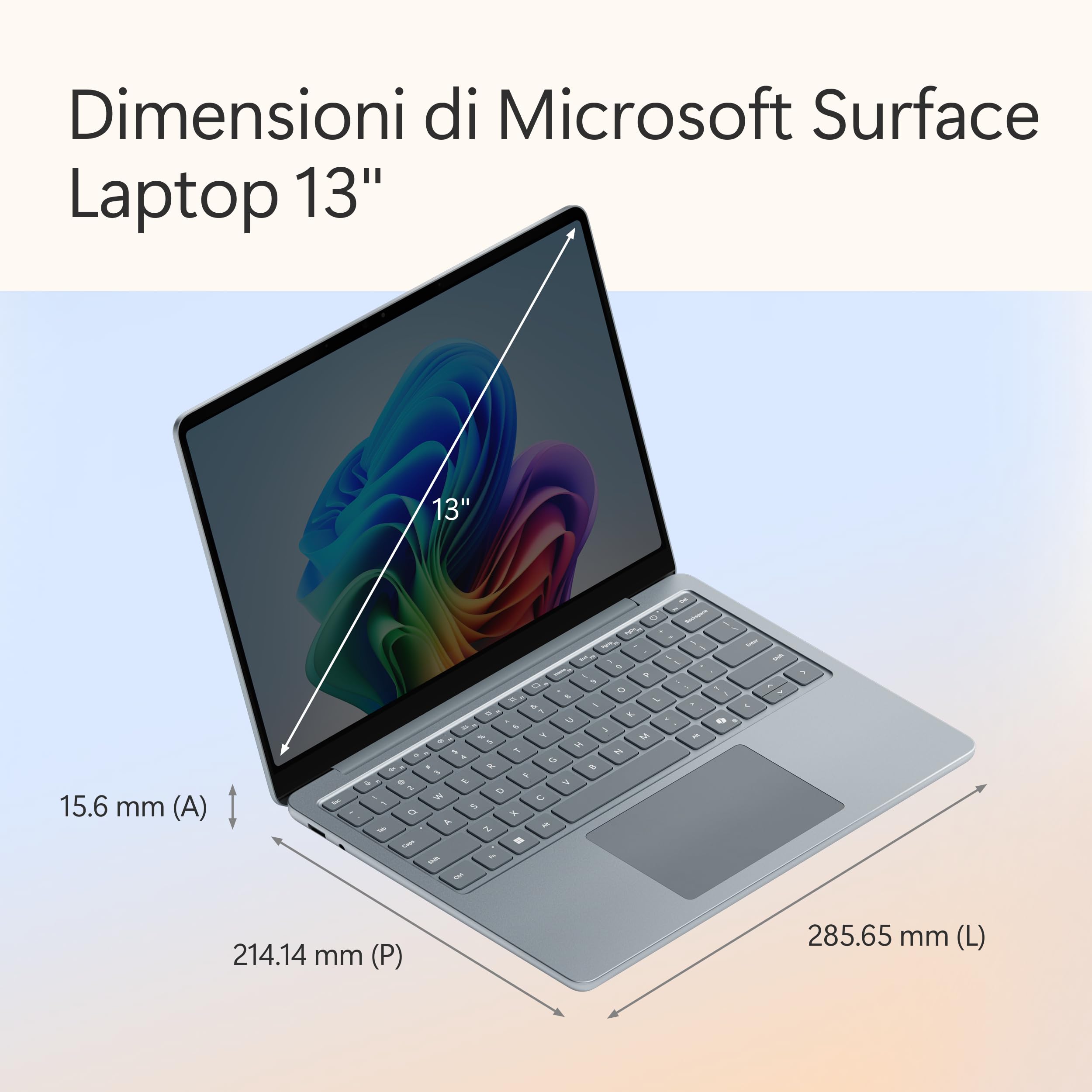 Microsoft Surface Laptop Copilot+ PC 13" LCD Touchscreen Snapdragon X Plus 16 GB RAM 512 GB Ultimo Modello Oceano