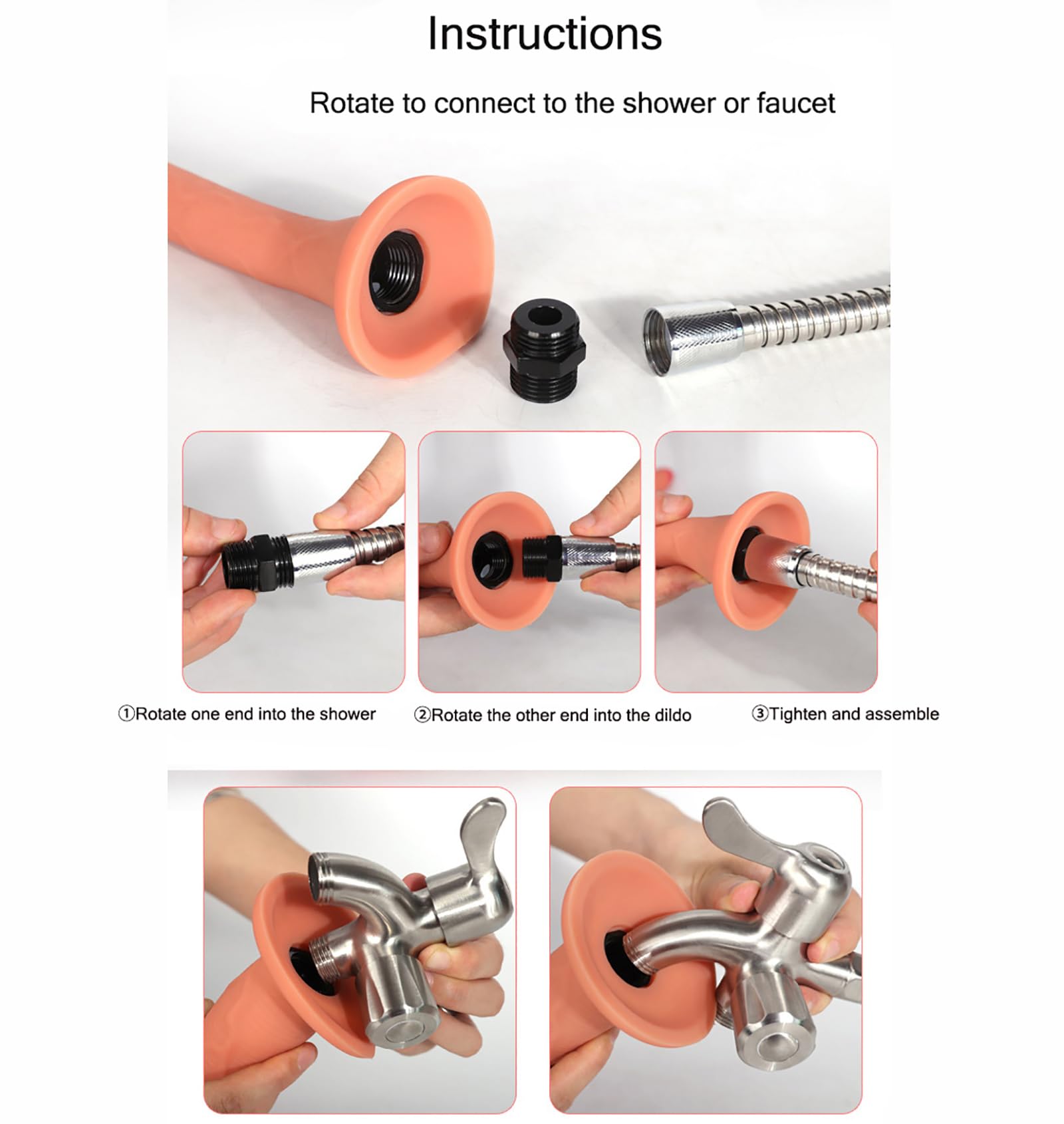 Extra Lang Realistischer Analdildo Silikon Analdusche Vaginaldusche Einlauf Analdusche Mit Saugnapf Einlaufschlauch Analreinigung Einlaufdusche Privatreinigung FüR MäNner Und Frauen (XL)