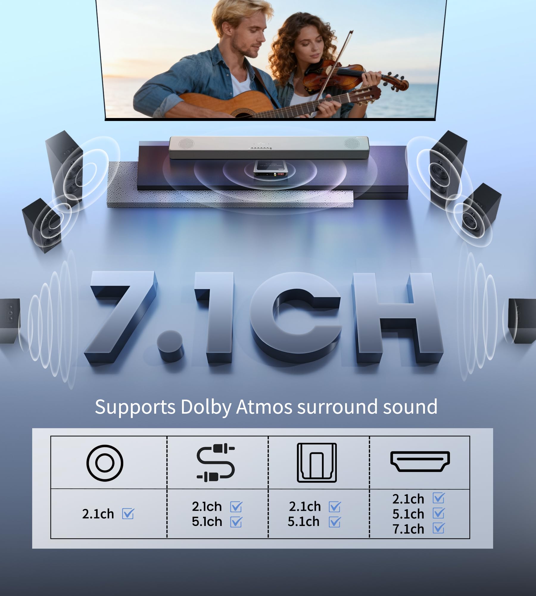 HDMI Audio Extractor 8K @60Hz, Splitter HDMI 1 In 2 Out con Audio Out