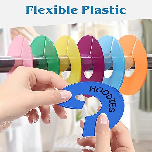 Miniatura 7 de Juego de 30 divisores de armario de color para colgar ropa - Divisores de ropa para organización