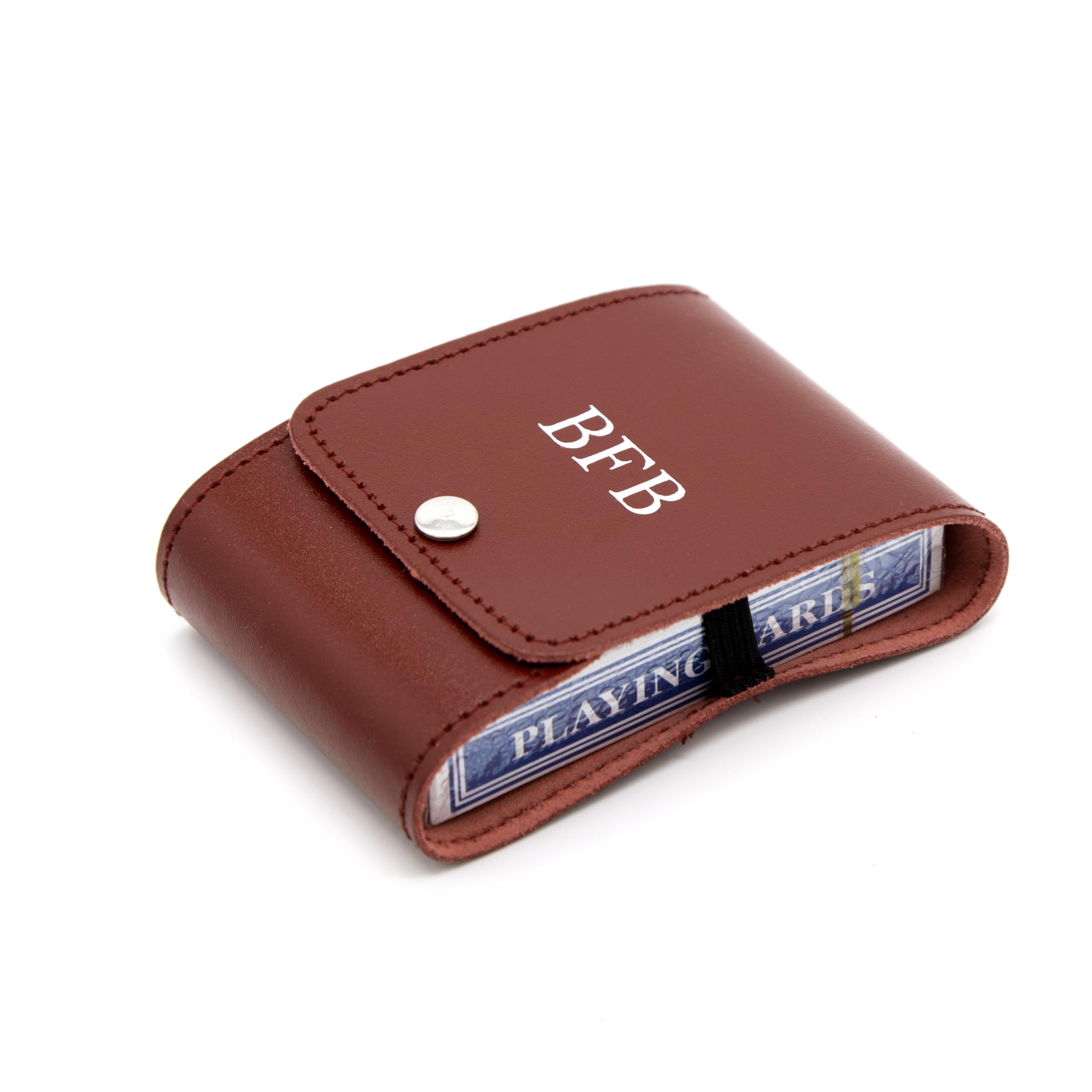 HURLEY BURLEY LONDON Personalised Mulberry Leather Playing Card Holder and Cards