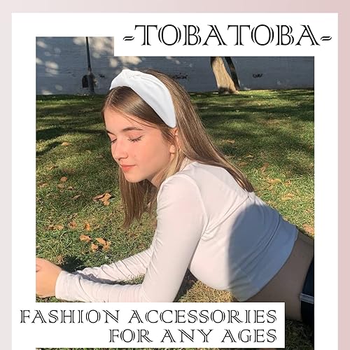 Miniatura 3 de TOBATOBA Diadema blanca anudada para mujer, diadema con nudo superior, diadema de satén de seda blanca para mujer, bandas para la cabeza para el