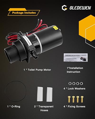 Vista 13 de Jabsco - Macerador de bomba 37072-0092, kit de montaje de motor de inodoro marino, compatible con Jabsco 37045, 37245, 37055, 37255, 37075, 37275