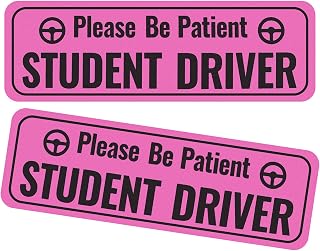 2PCS Student Driver Magnet for Car with Reflectivity,Reusable Student Driver Sticker Magnet for Car Used to Alert Other Drivers,Water-Resistant Students Drivers Sticker for Cars Magnets