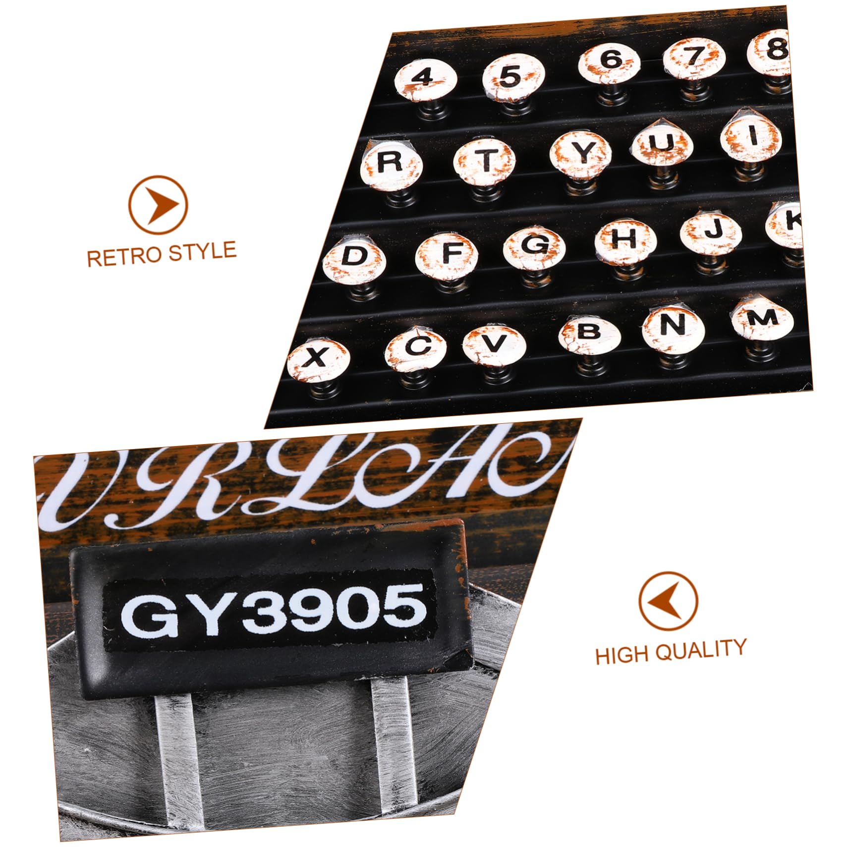 Vaguelly Vintage Schreibmaschine aus Eisen für Desktop und Café Schwarze Retro Schreibmaschine mit Robuster Verarbeitung und Stilvoller Heimdekoration