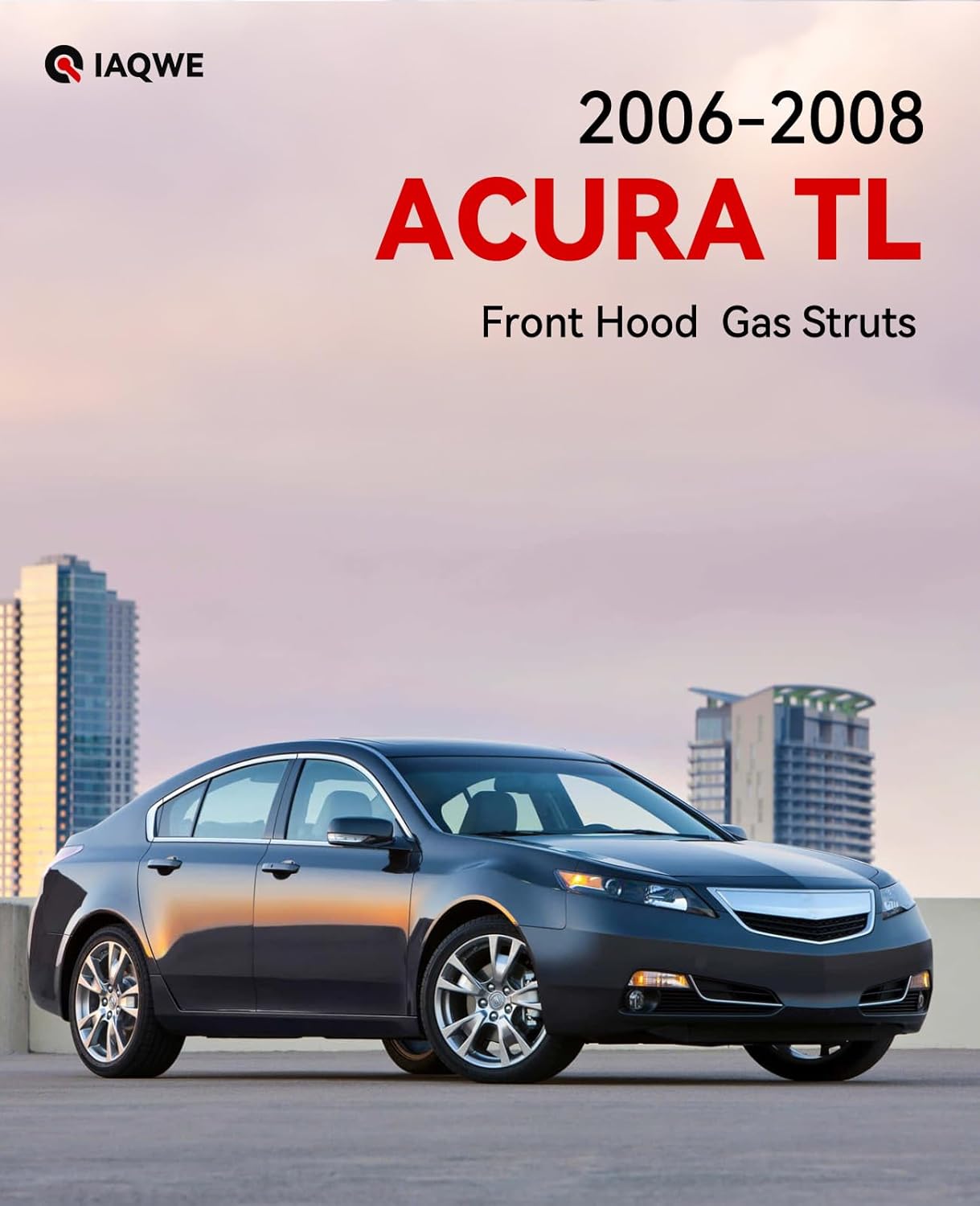 IAQWE Hood Struts for Acura TL 2006 2007 2008, PM1019 Front Bonnet Lift Support Gas Spring Shocks Compatible with Base & Type-S Models Sedan 4-Door Engine Cover, OEM#SG365001, 2 Pcs PM1019 Gas Struts