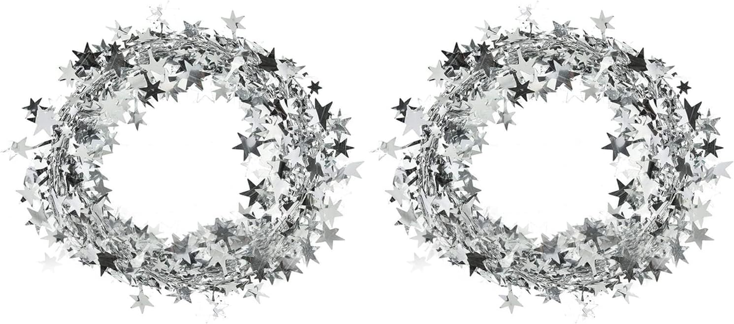 CODKU 2 Pcs Christmas Tinsel Wire Garland for Christmas Trees