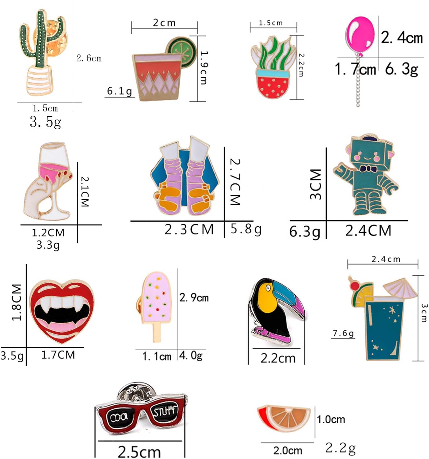 ZTWEDEN 25 Pieces Cute Enamel Lapel Pin Cartoon Brooch Pin Badges Brooch Pins Set for Clothing Jackets Backpacks DIY Crafts Accessories Supplies : Clothing, Shoes & Jewelry