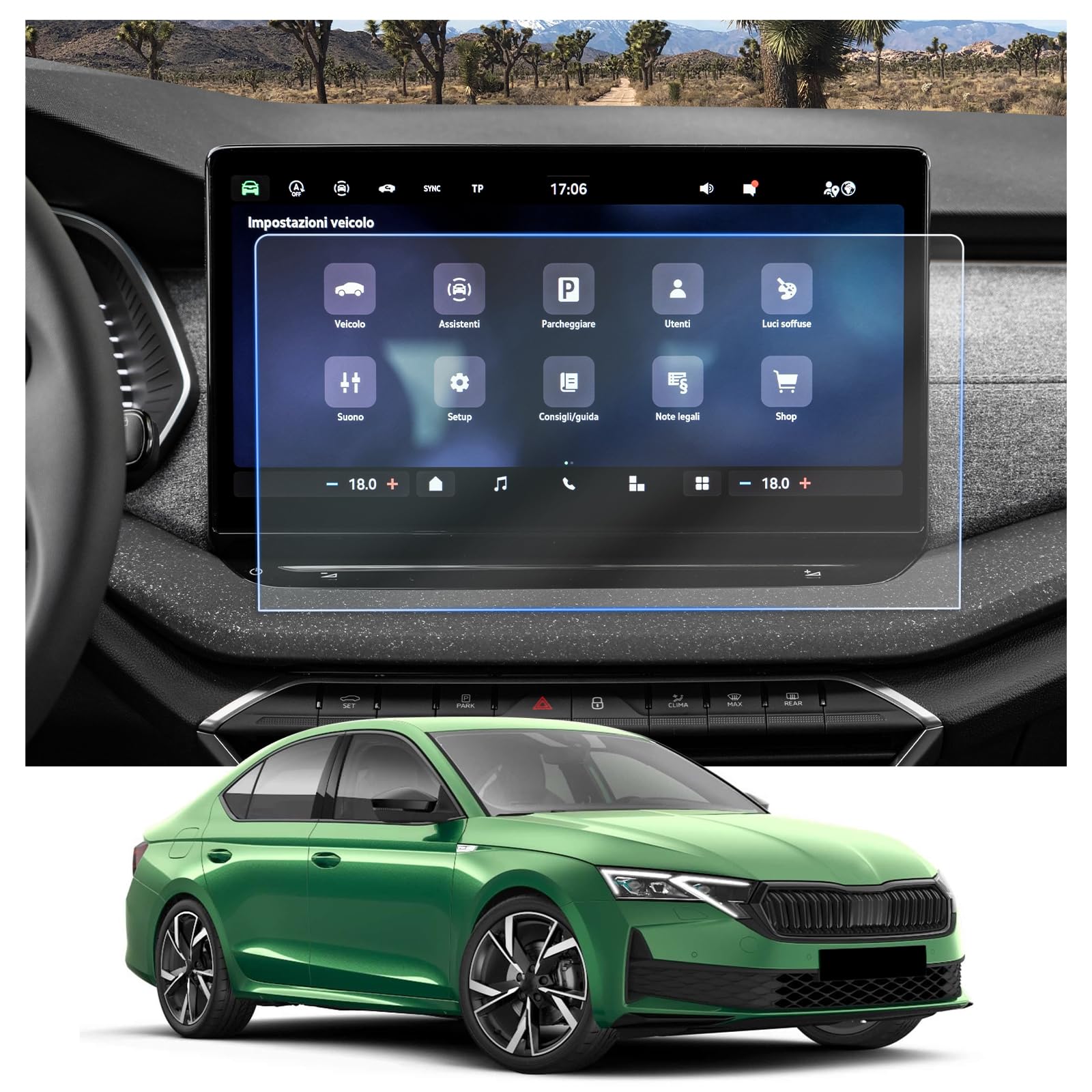 GAFAT Skod-a Octavia 4 IV MK4 2020-2022 2023 10" Columbus Infotainment System Tempered Glass Screen Protector 10 Inch Octavia 2023 Navigation Protective Film Shockproof 9h Anti Scratch