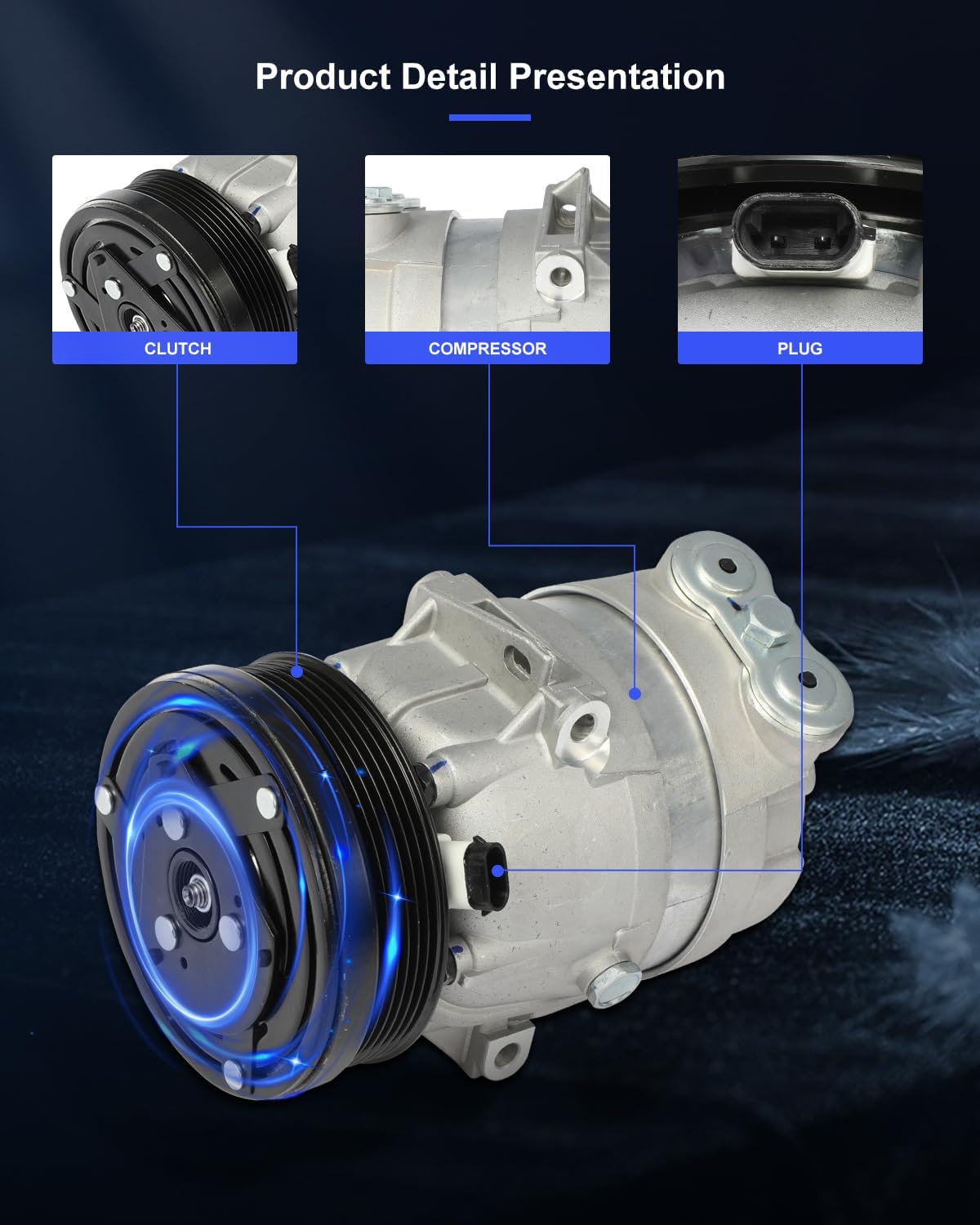 ECCPP AC Compressor Fast Cooling 1998-2002 Fit for Chevrolet Prizm 1.8L Air Conditioning Compressor