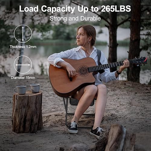 Miniatura 4 de DZ Duozhan Taburete portátil para campamento, taburete plegable de 13 pulgadas con capacidad de 260 libras, taburete plegable ligero con bolsa de