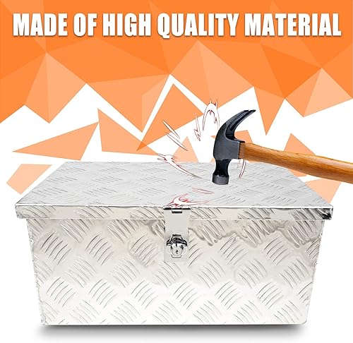 Miniatura 7 de Edicapo Caja de herramientas de aluminio de 20 pulgadas para ATV camión y remolque, caja de herramientas resistente, organizador de almacenamiento