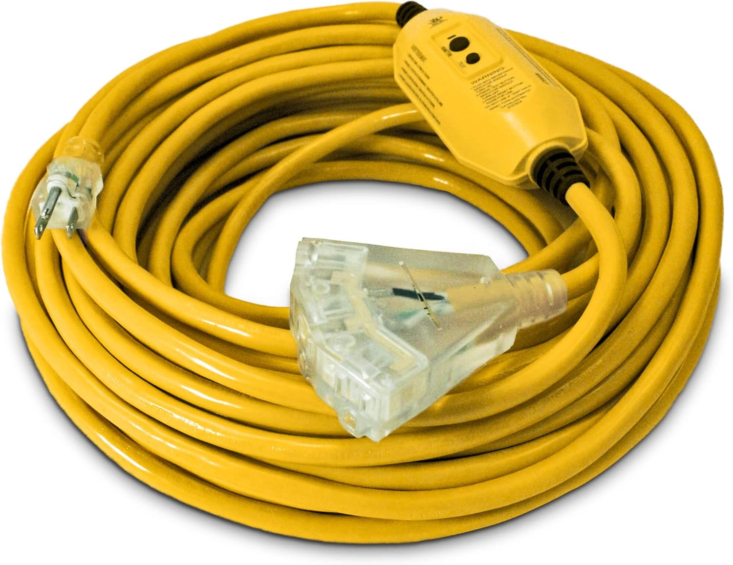 100 ft GFCI 12 Gauge Heavy Duty Extension Cord 3 Outlet