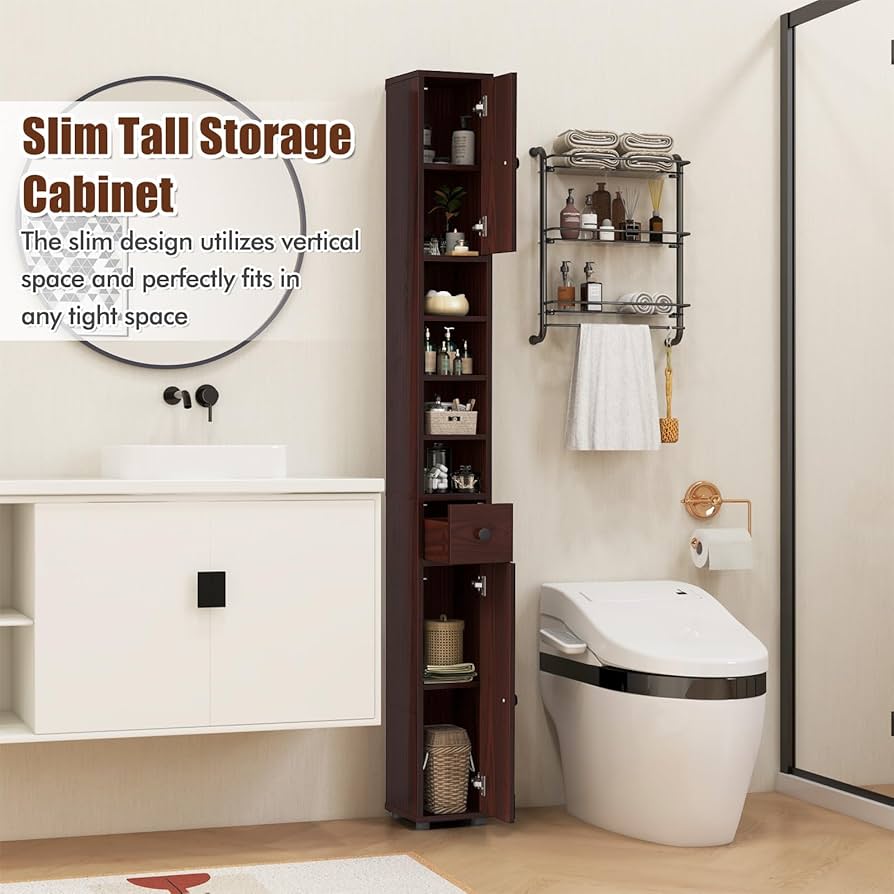 Amazon.com: Giantex Slim Bathroom Storage Cabinet - 71” Tall