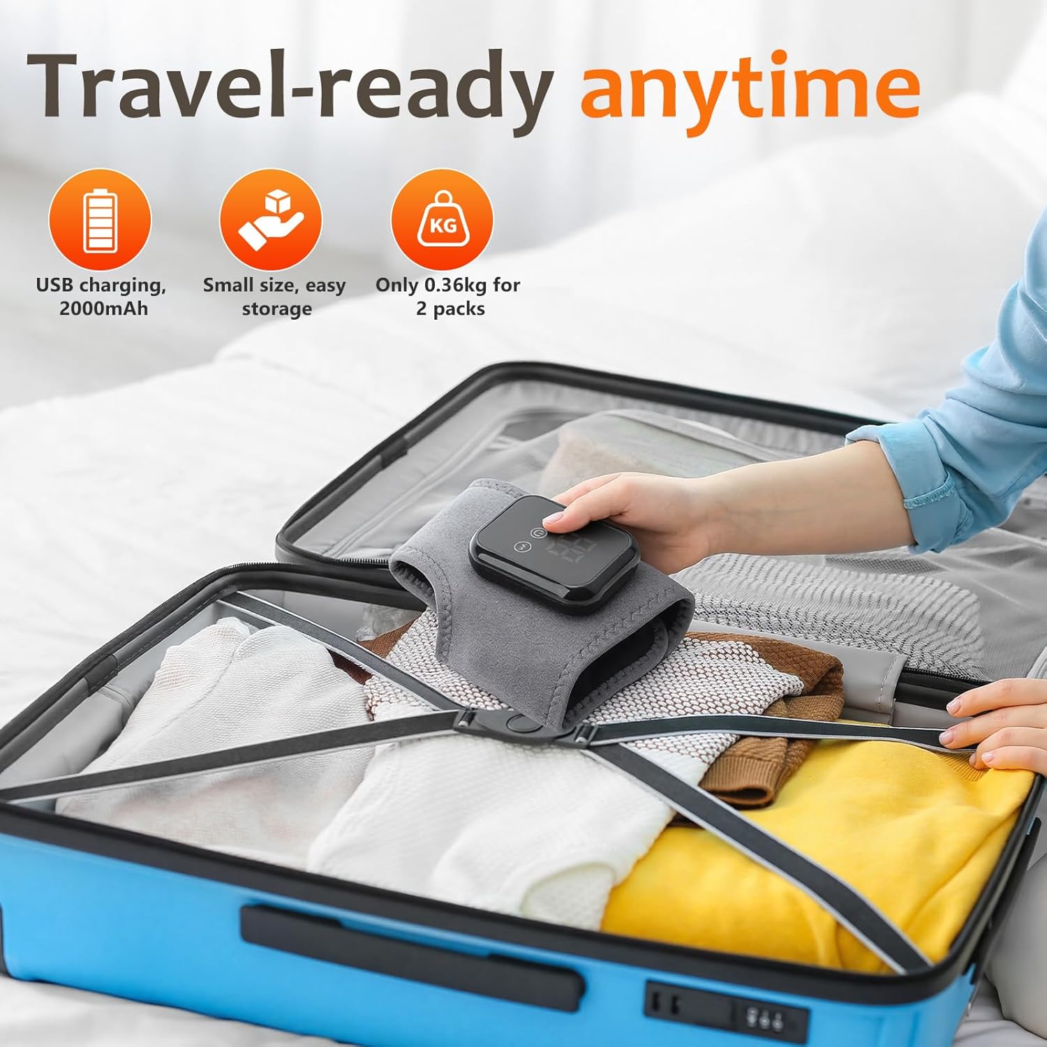 Foot Massager for Neuropathy, 2 Pcs Foot Renew Triple Method Massager with 3-Speed & 3-Temperature, Cordless & Portable Massager for feet and Ankle Comfort & Pain Relief for Home/Office/Travel