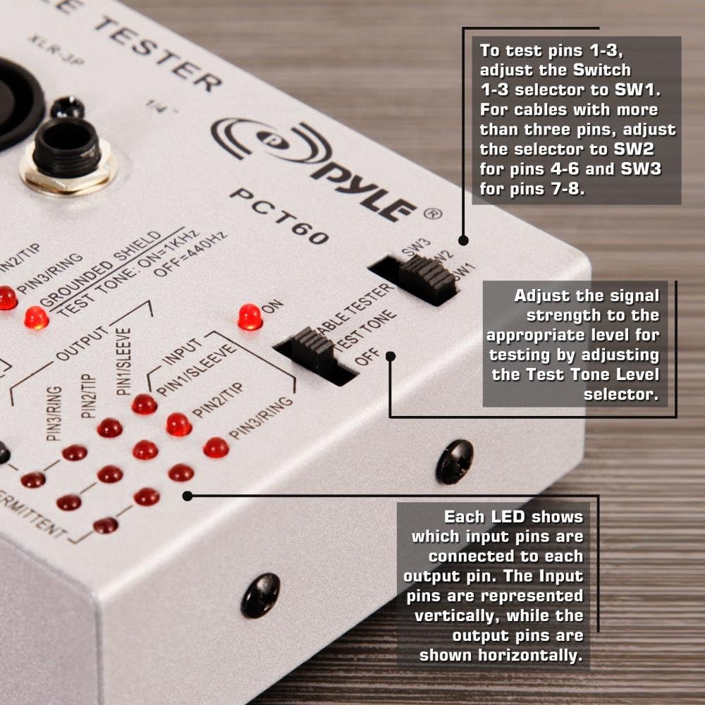 Best Review PYLE-PRO Plug 13 in 1 Pro Audio Tester Music Instrument/Studio Equipment Cable Connector Continuity Checker/Line Finder/Wire Tracker W/Battery, Led Light, Pyle (PCT60)