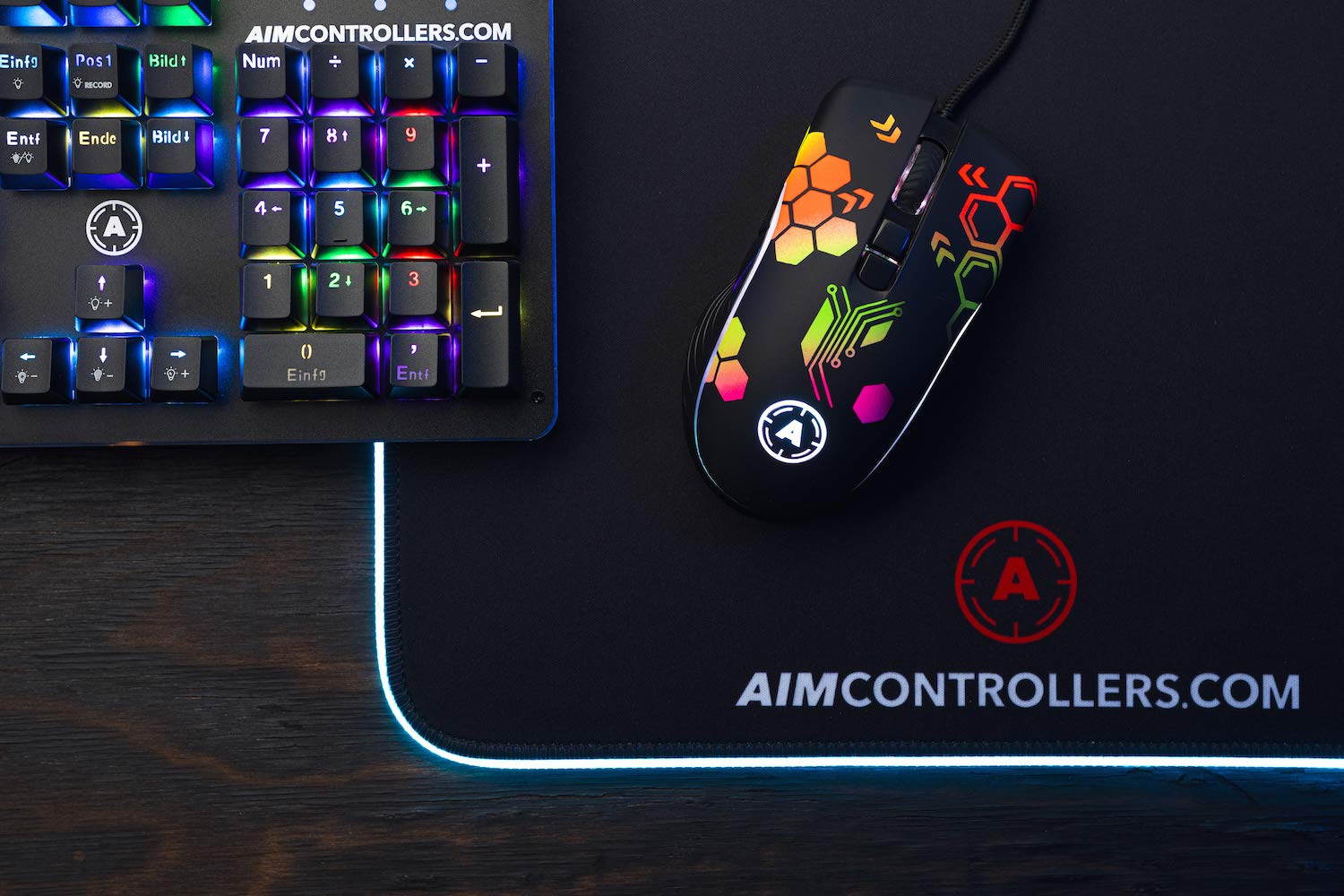 AimControllers Gaming PC Mouse Wired, 200-10000 DPI with LED RGB, 7 Programmable Buttons - Custom Ergonomic Mouse with Optic Sensor for Windows 10, USB - Storm Green