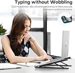 OMOTON 8-Level Adjustable Laptop Stand for Desk, Foldable & Portable ABS + Silicone Laptop Riser with Heat Dissipation, Ergonomic Computer Stand for All Laptop and Tablet up to 15.6”
