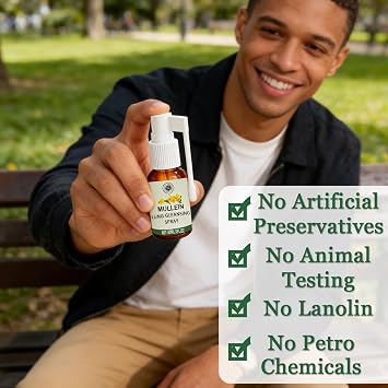 Mullein Lung Cleansing Spray,Organic Herbal Lung Cleanse Mist with Mullein Leaf Extract,Natural Lung Easy Breathing & Respiratory Support, Relief and Lung Cleanse (2)