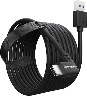Link Cable 16FT for Meta Oculus Quest 3S, Quest 3, Quest 2, High-Speed Data Transfer Charging Cord Cable, USB 3.2 A to C Charger Wire
