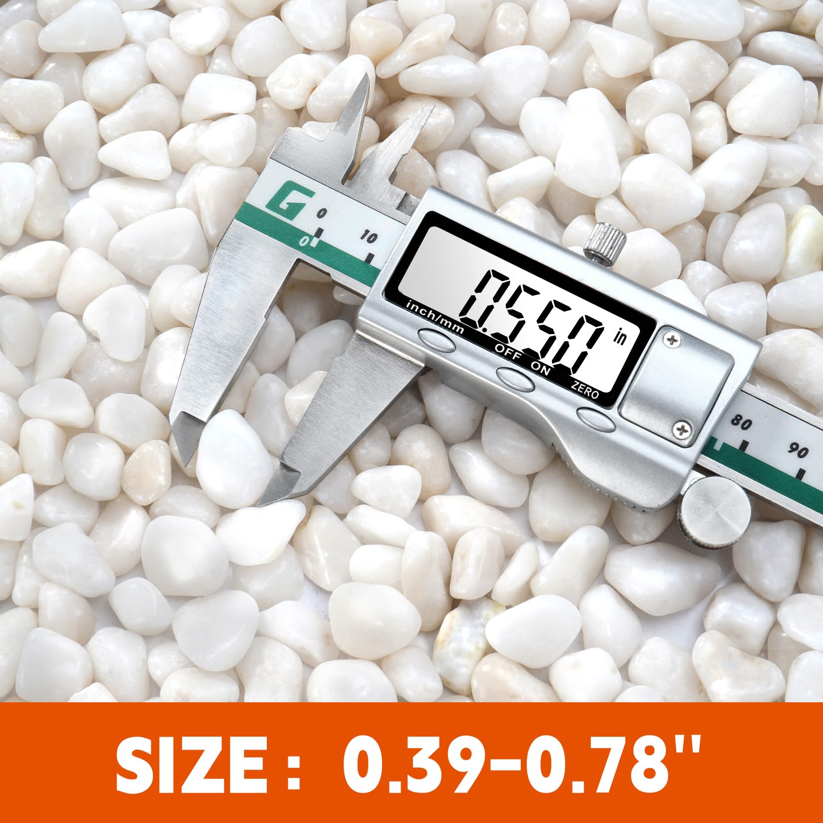 2,3 kg natürliche polierte weiße Kieselsteine, 1,27 cm dekorative