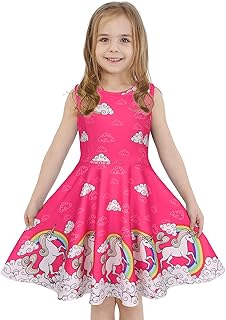 Girls Dress Sleeveless Long Sleeve Kids Toddler Little Big Girl Unicorn Mermaid Casual Dresses - Buy now